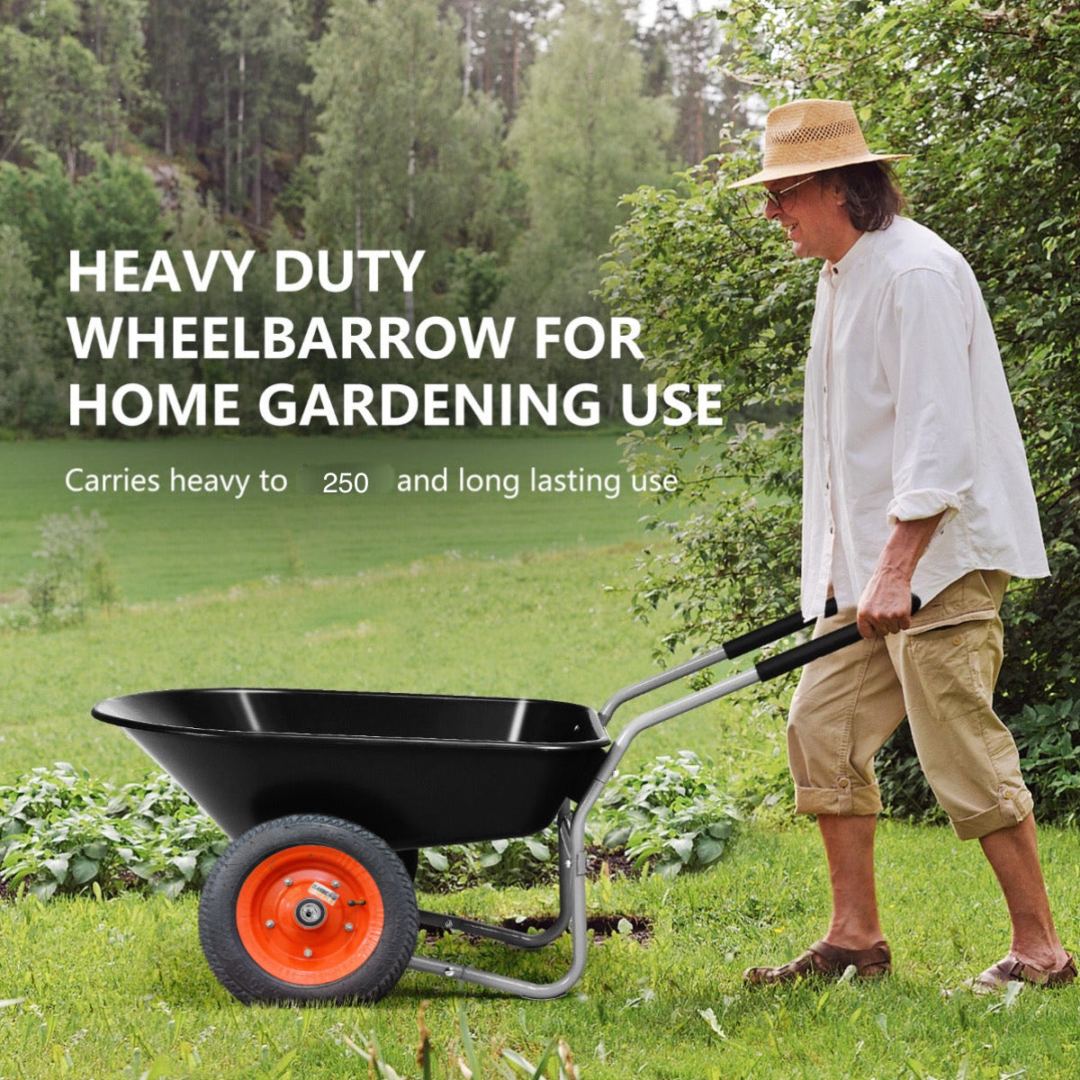 Classic wheels heavy duty WheelBarrow tire with disc 3.50-8, 8 ply rating durable rubber, leak proof, and long lasting ideal for wheelbarrow and trolley (1No)