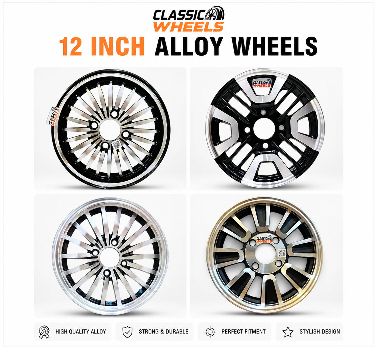 Alloy Wheel Rim for Food Cart & E-Rickshaw | Heavy Duty Trolley Alloy