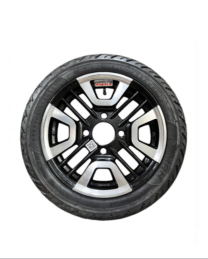 Heavy Duty Alloy Wheel with Rubber Tyre | Food Cart, E-Rickshaw & Multi-Purpose Trolley Wheel