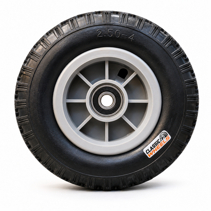 Classic Wheelz 2.50-4 Heavy Duty Hand Cart Wheel with 6003 Bearing | 8 Inch Trolley Wheel | Heavy Duty Plastic Rim | 17mm Bore | For Hand Cart, Cylinder & Compressor Trolley