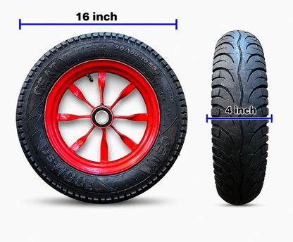 Classic wheels heavy duty WheelBarrow tire with (2kg)Heavydisc 3.50-10, 8 ply rating durable rubber, leak proof, and long lasting ideal for wheelbarrow and trolley (1No)