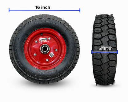 Classic wheels 4.00-8 heavy duty WheelBarrow wheel/Trolley wheel 4.00-8, 8 ply rating durable rubber, leak proof, and long lasting ideal for wheelbarrow and trolley (1No)
