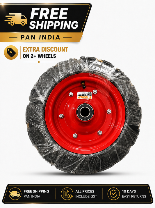 Classic Wheels,Solid Rubber(14x3) Heavy Duty Wheelbarrow tire with Bearing 6205 Complete Wheel Ideal for whelbarrow, Dollies, Trolleys and More...