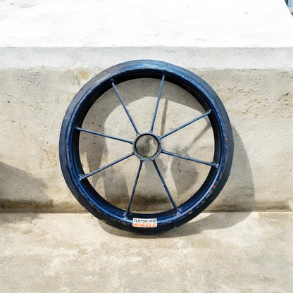 Heavy Duty 14inch Solid Rubber Spoked Wheel | Nagar Nigam Rickshaw Theli & Wheelbarrow Wheel
