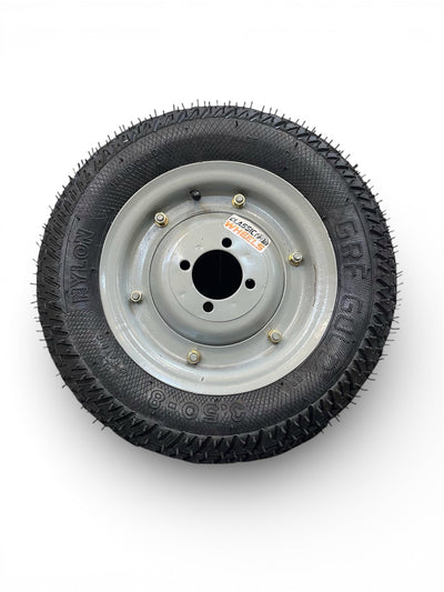 Classic wheels heavy duty WheelBarrow tire with disc (Hub) type  3.50-8, 8 ply rating durable rubber, leak proof, and long lasting ideal for wheelbarrow and trolley (1No)