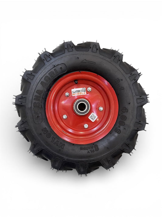 Classic wheels 4.00-8 heavy duty WheelBarrow Tractor (GUDDI) Trolley wheel/ Tractor Trolley wheel 4.00-8, 8 ply rating durable rubber, leak proof, and long lasting ideal for wheelbarrow and trolley (1No)