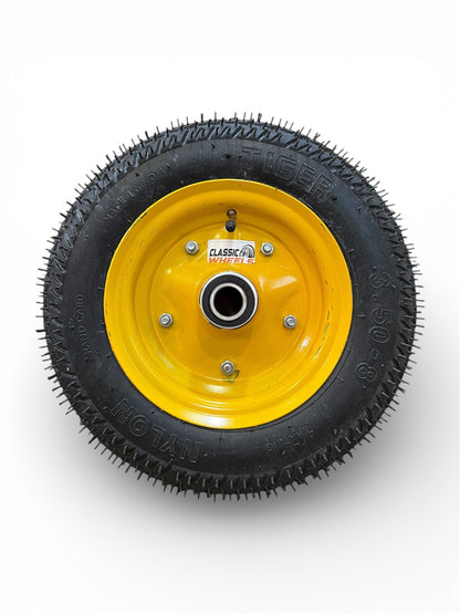 Classic wheels heavy duty WheelBarrow tire with heavy-disc(2kg) 3.50-8, 8 ply rating durable rubber, leak proof, and long lasting ideal for wheelbarrow and trolley (1No)
