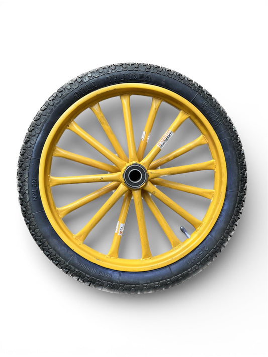 Heavy Duty Pipe Spoked Wheel with Rubber Tyre 2.50-16, and with 6205 bearing  | Multi-Purpose Cart Wheel for Food Cart, Wheelbarrow, Ice Cream Tricycle /Rickshaw wheel& Trolley