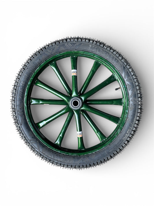 Heavy Duty 2.75-18 Pipe Spoked Wheel with Rubber Tyre | Multipurpose Wheel for Motorised Cart, & ,  Food Cart, Ice Cream Tricycle & Trolley
