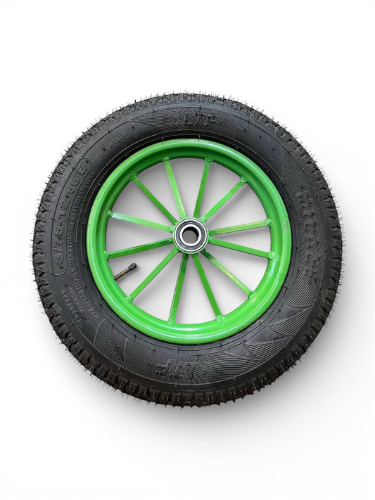 Heavy Duty Spoked Wheel with Rubber Tyre with 6205 Bearing | Food Cart, Hand Trolley & Multi-Purpose Cart Wheel