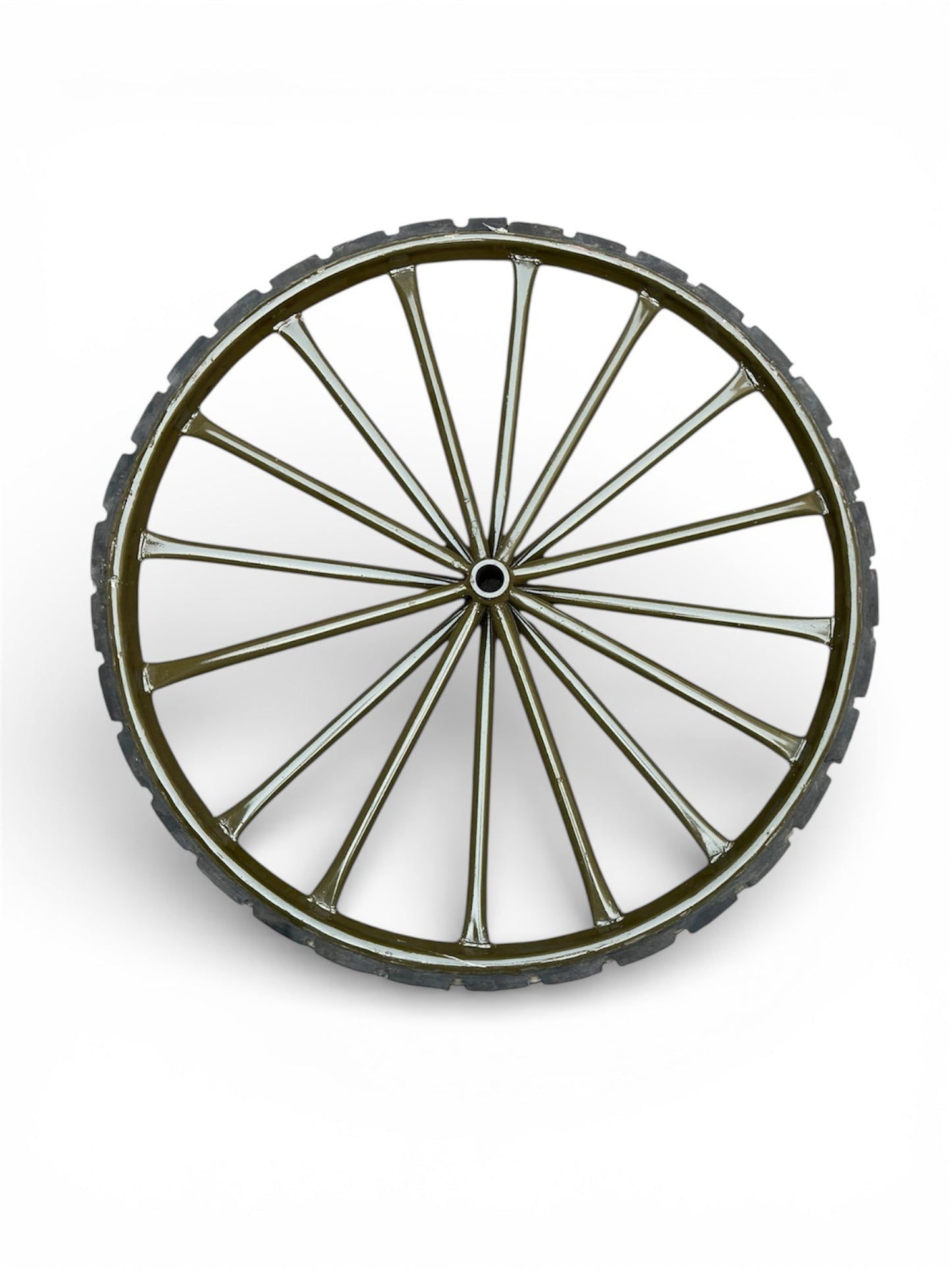 Heavy Duty 28/1.5 Solid Rubber Spoked Wheel | Nagar Nigam Rickshaw Theli & Wheelbarrow Wheel