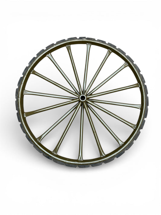 Heavy Duty 28/1.5 Solid Rubber Spoked Wheel | Nagar Nigam Rickshaw Theli & Wheelbarrow Wheel