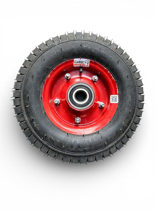 Classic wheels 4.00-8 heavy duty use for harrow & heavy WheelBarrow wheel/Heavy platform Trolley wheel with heavy bearing (6307), 8 ply rating durable rubber, leak proof, and long lasting ideal for Harrow /wheelbarrow and Platform trolley (1No)