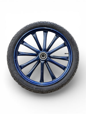 Heavy Duty Pipe Spoked Wheel with Rubber Tyre and 6205 Bearing  | Multi-Purpose Cart Wheel for Food Cart, Wheelbarrow, Ice Cream Tricycle & Trolley