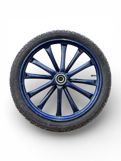 Heavy Duty Pipe Spoked Wheel with Rubber Tyre and 6205 Bearing  | Multi-Purpose Cart Wheel for Food Cart, Wheelbarrow, Ice Cream Tricycle & Trolley