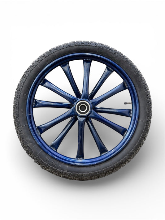 Heavy Duty Pipe Spoked Wheel with Rubber Tyre and 6205 Bearing  | Multi-Purpose Cart Wheel for Food Cart, Wheelbarrow, Ice Cream Tricycle & Trolley