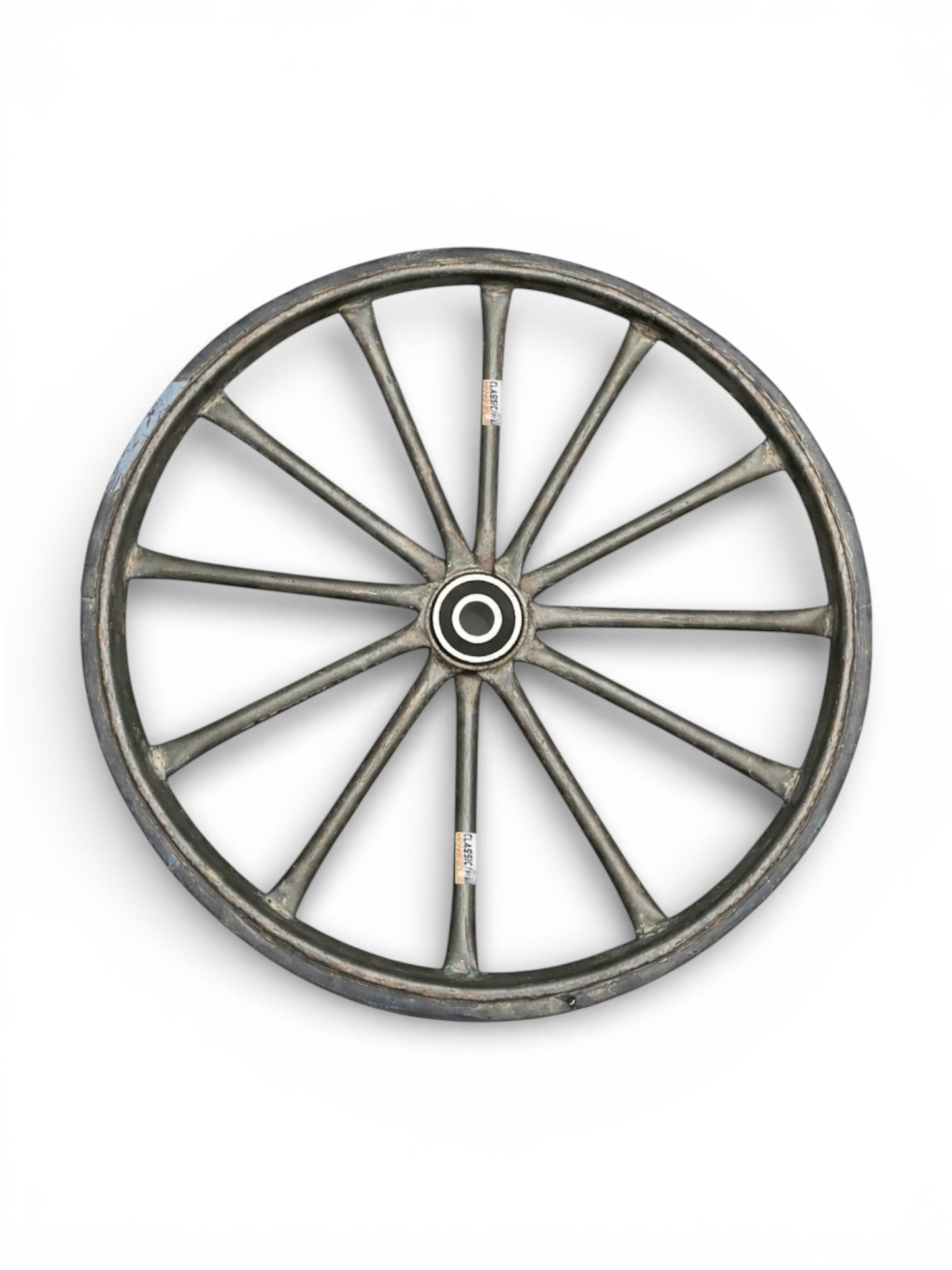 Heavy Duty 2.50-16 Solid Rubber Spoked Wheel | Nagar Nigam Rickshaw Theli & Wheelbarrow Wheel