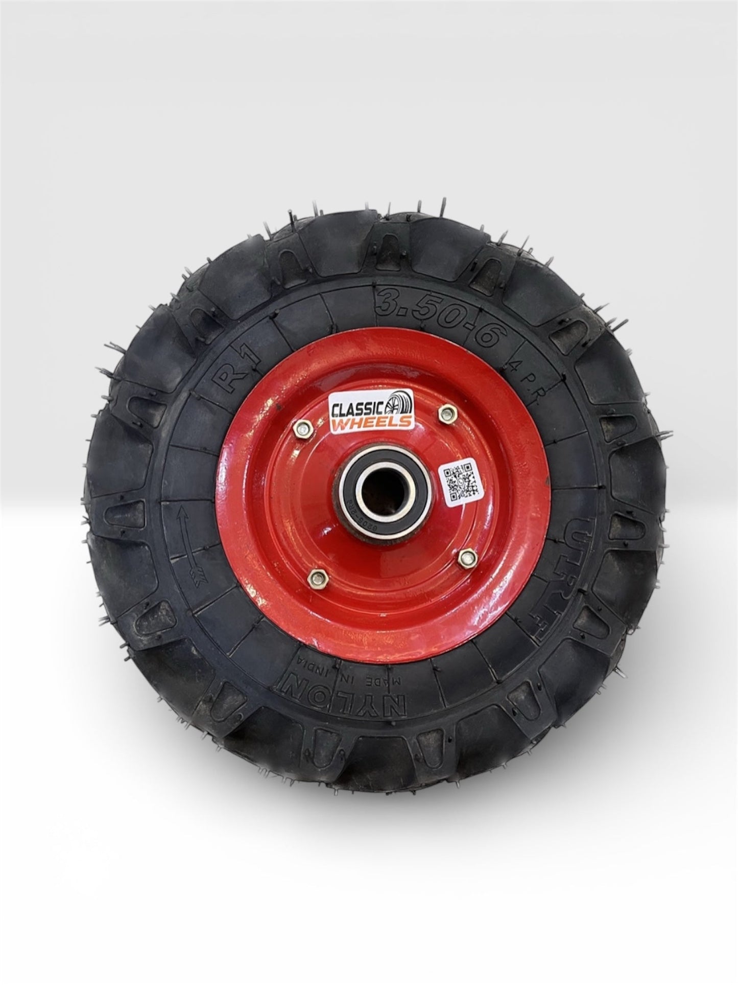 Classic wheels, 3.50-6 WheelBarrow wheel  (Tractor Guddi) Tire with disc, 8 ply rating durable rubber, leak proof, and long lasting ideal for wheelbarrow and trolley (1No)