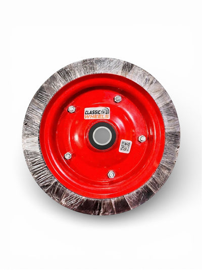 12×2 Plane Solid  Rubber Wheel with 6205 Bearing / Tubeless | Cylinder Trolley, Hand Trolley & Utility Cart Use