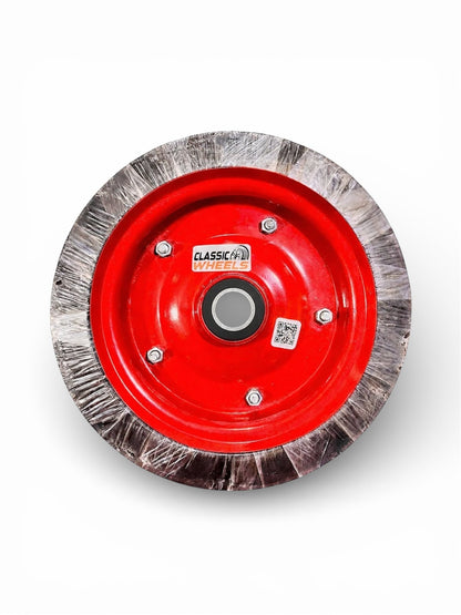 12×2 Plane Solid  Rubber Wheel with 6205 Bearing / Tubeless | Cylinder Trolley, Hand Trolley & Utility Cart Use