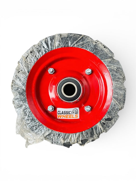 10×2 (Tractor Guddi) Solid Rubber Wheel with 6205 Bearing / Tubeless | Cylinder Trolley, Hand Trolley & Utility Cart Use