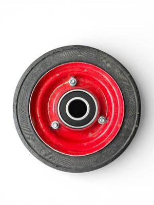 8×2 Plane Solid Rubber Wheel with 6205 Bearing / Tubeless | Cylinder Trolley, Hand Trolley & Utility Cart Use