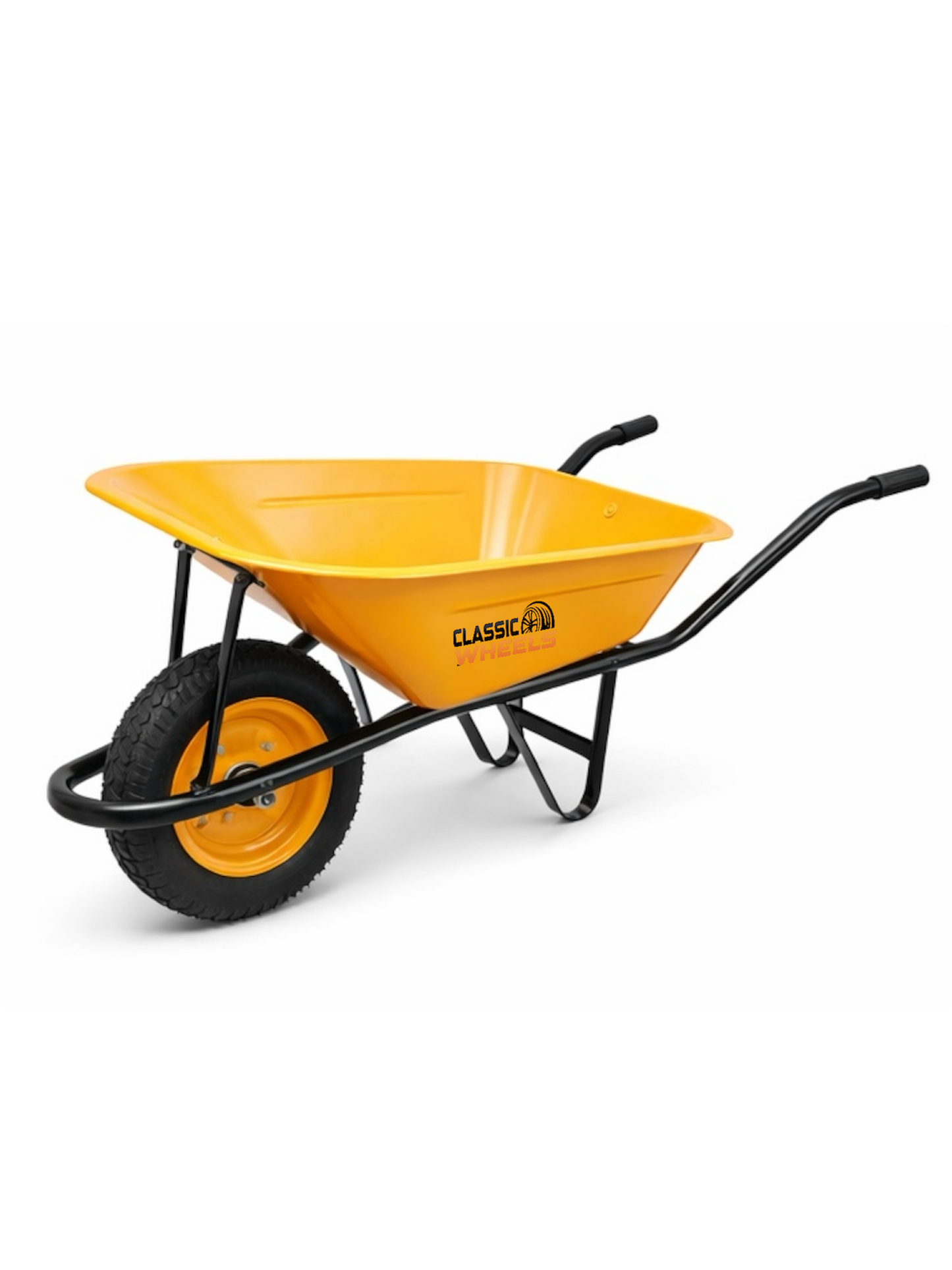 CLASSIC WHEELS Heavy Duty Wheelbarrow – Sturdy Construction for Gardening, Construction, and Landscaping
