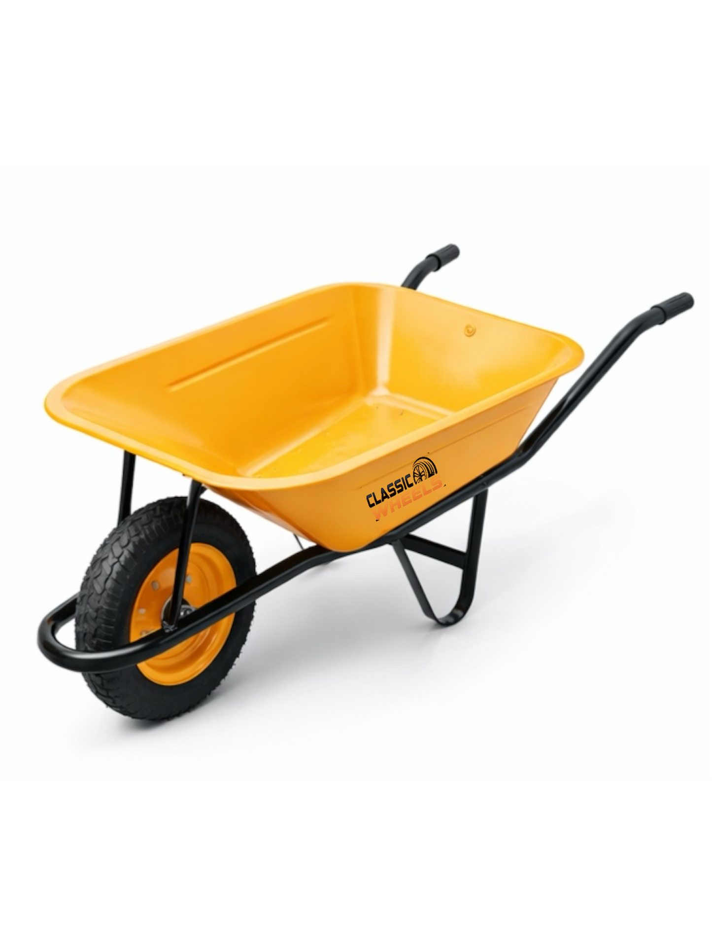 CLASSIC WHEELS Heavy Duty Wheelbarrow – Sturdy Construction for Gardening, Construction, and Landscaping